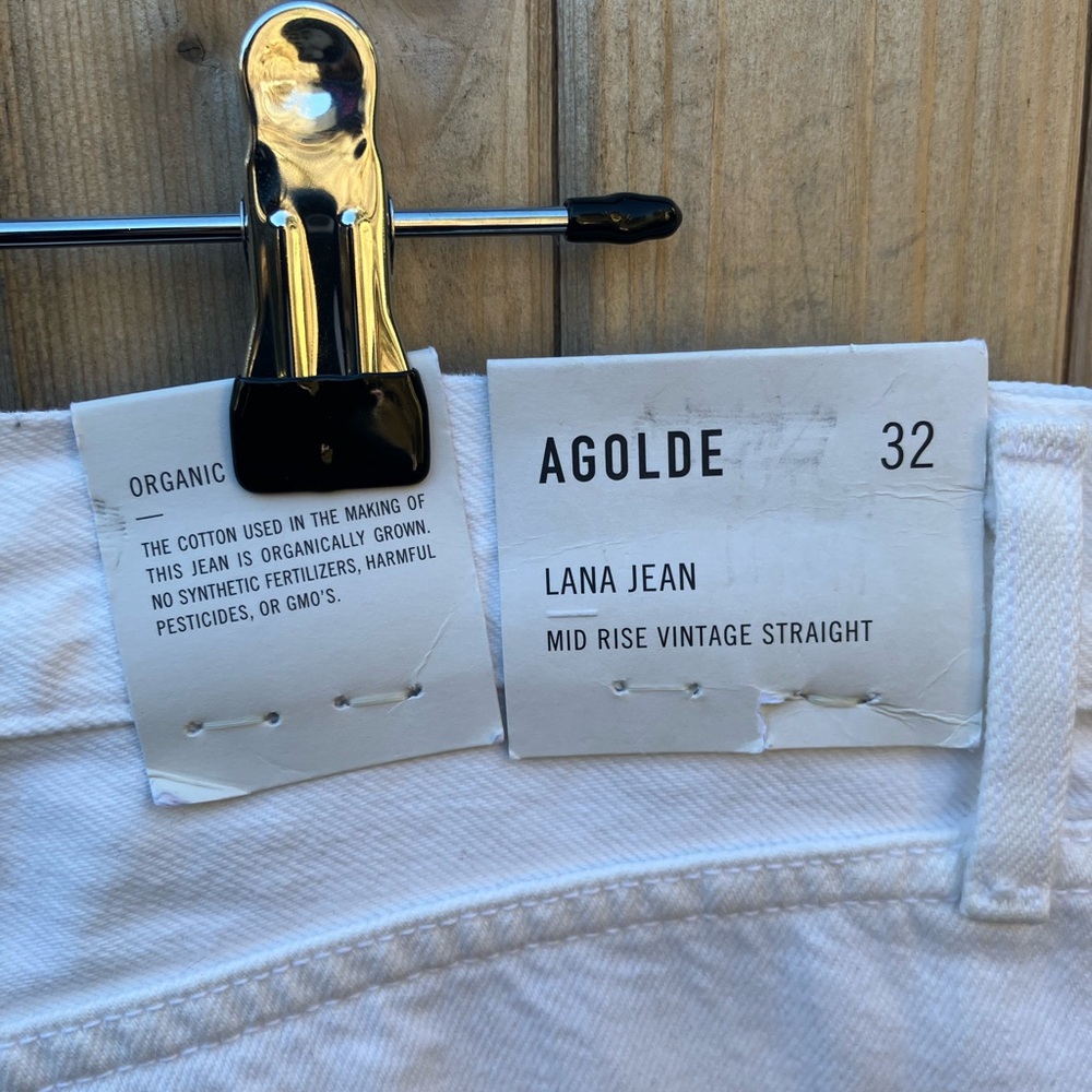 Agolde Women's Straight Leg Jeans - White - Picture 5 of 6